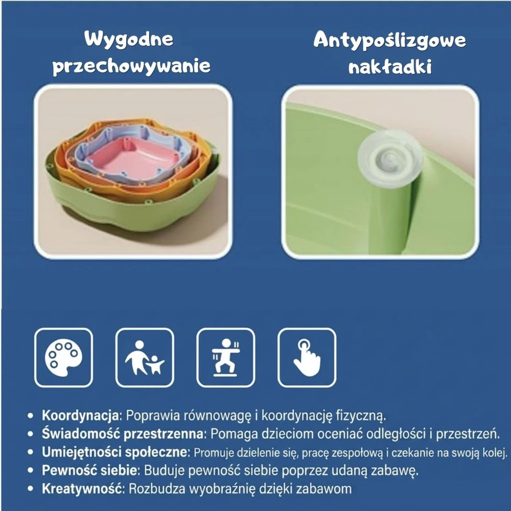 WOOPIE sensoriniai balansuojantys akmenys 5 vnt.