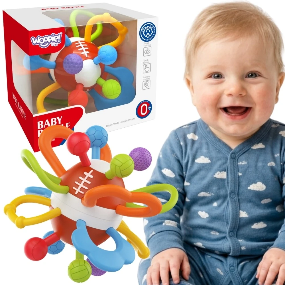 Woopie Baby WOOPIE sensorinis barškutis kramtukas kūdikiams švelnus