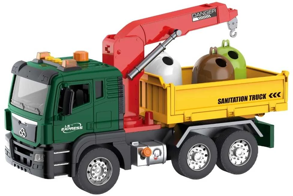 WOOPIE Atliekų Vagonas su Craneliu - Interaktyvus Automobilis 1:10