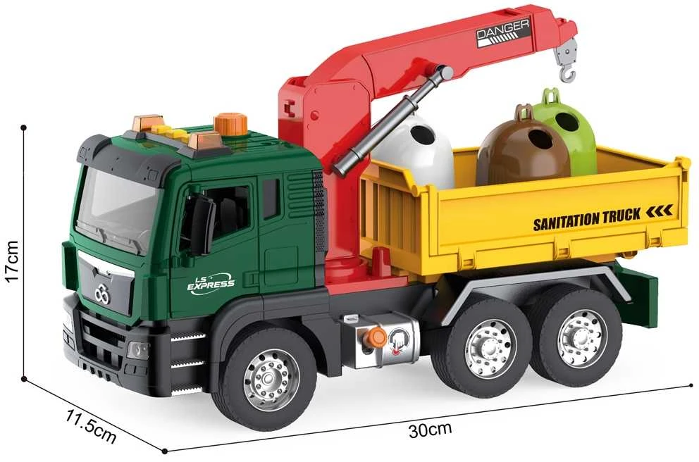WOOPIE Atliekų Vagonas su Craneliu - Interaktyvus Automobilis 1:10