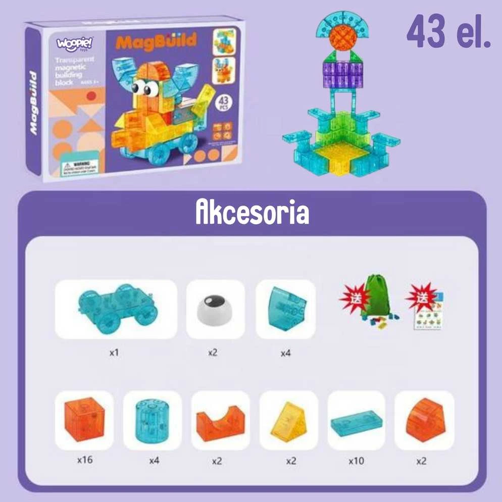 WOOPIE Skaidrios Magnetinės Konstrukcinės Kaladėlės