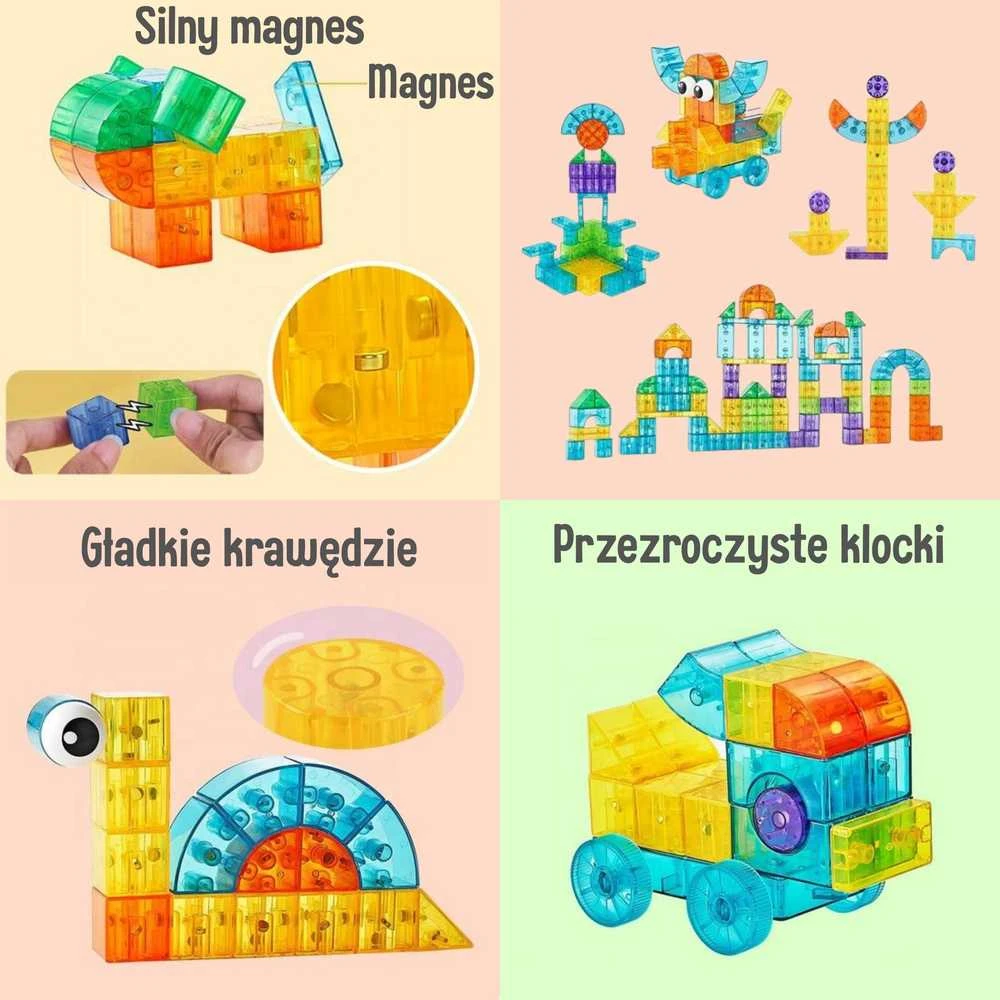 WOOPIE Skaidrios Magnetinės Konstrukcinės Kaladėlės