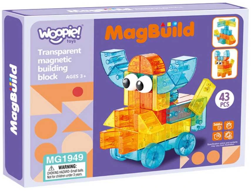 WOOPIE Skaidrios Magnetinės Konstrukcinės Kaladėlės