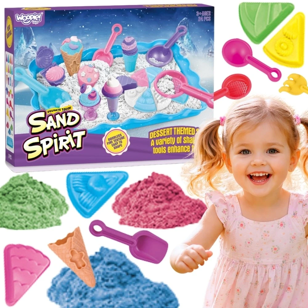 WOOPIE SMĖLIO FĖJOS kinetinio smėlio rinkinys ledų desertai 24 vnt.