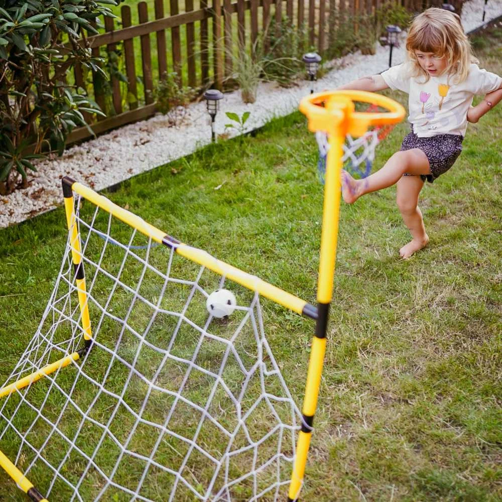 2in1 Krepšinio rinkinys ir Futbolo vartai + kamuoliai ir pompa, WOOPIE