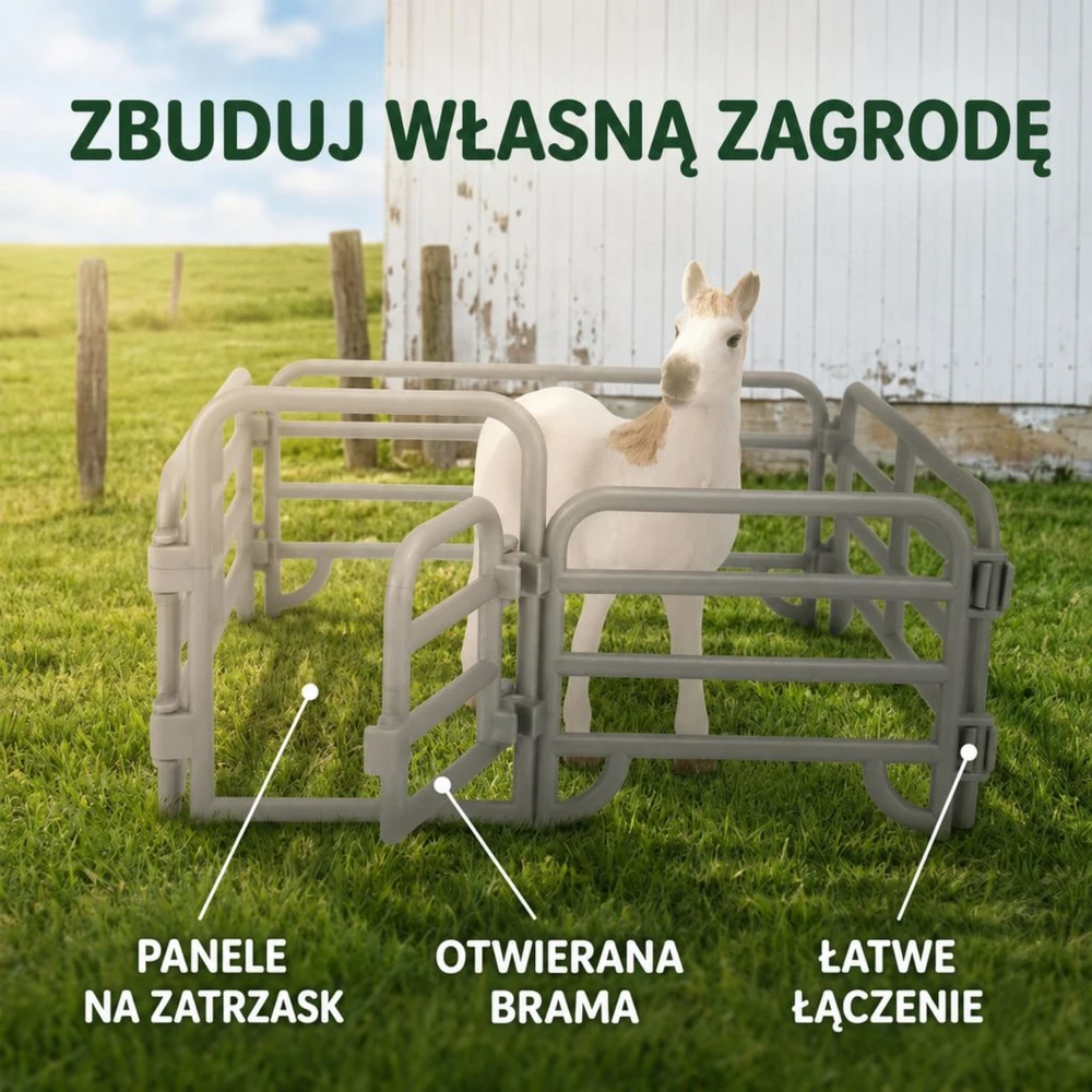 WOOPIE ūkio žirgų figūrėlių rinkinys Little Farmer 11 vnt. su priedais