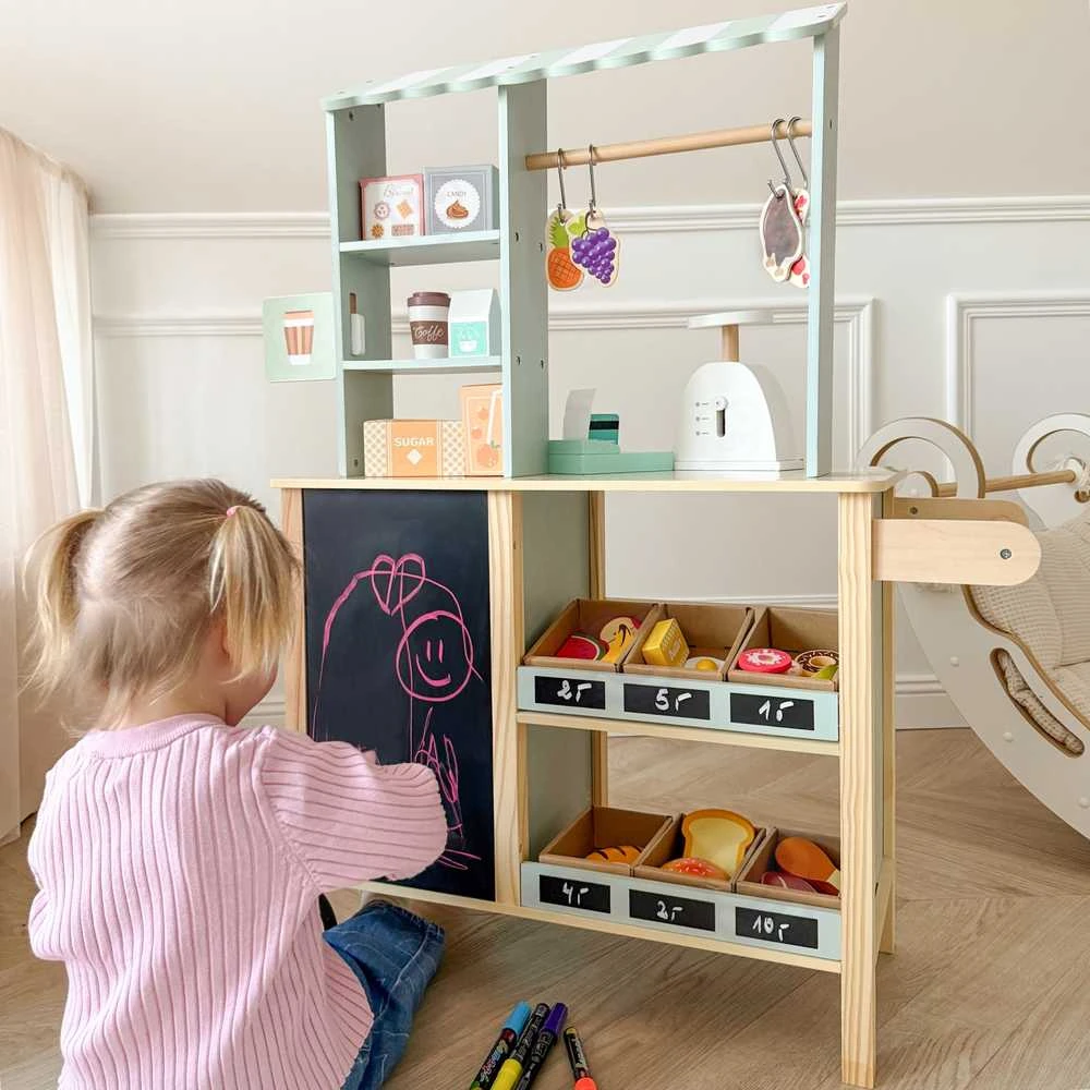 WOOPIE Žalias didelis daugiafunkcis 5in1 parduotuvėlės rinkinys