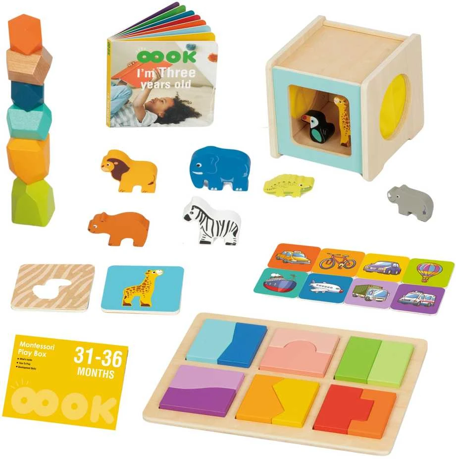 WOOPIE Žalias Montessori edukacinė dėžė 7in1