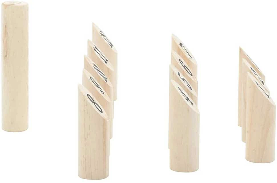 Žaidimo Number Kubb rinkinys su krepšiu, 13 dalių, pušis