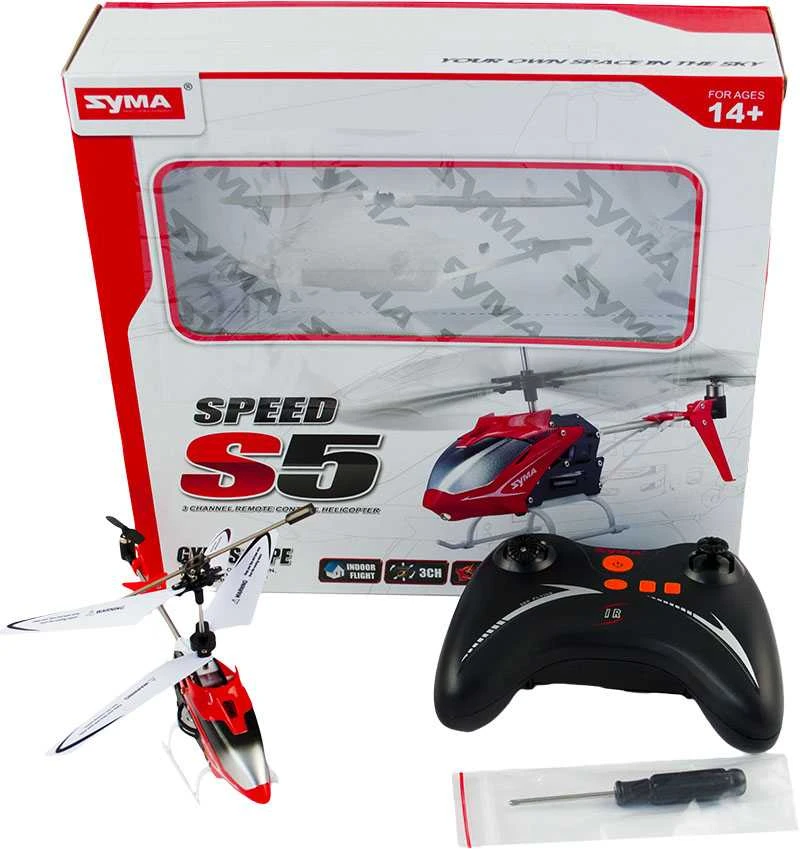 SYMA S5 RC sraigtasparnis 3CH raudonas