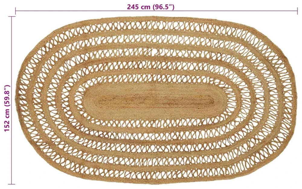 Kilimas Natūrali 152 x 245 cm Džiutas