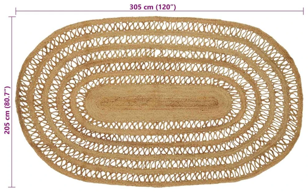 Kilimas Natūrali 205 x 305 cm Džiutas