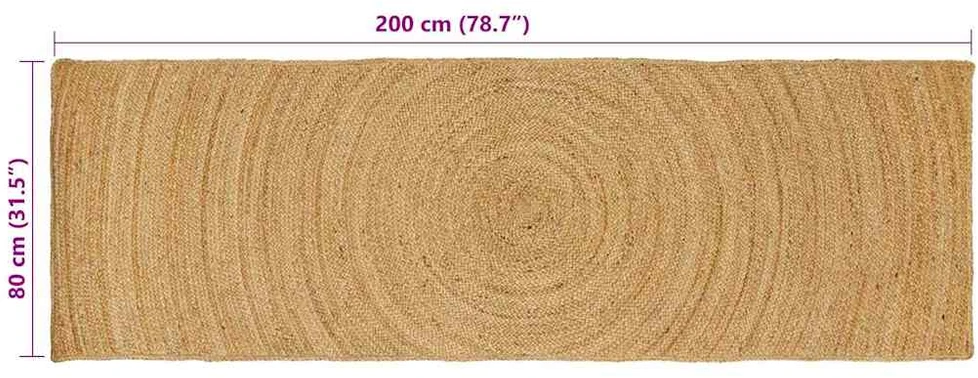 Zoninės kiliminės dangos Natūrali 80 x 200 cm Džiutas