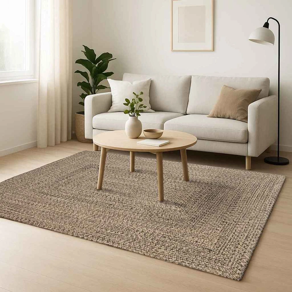 Kilimas Natūrali ir juoda 300 x 300 cm Džiutas