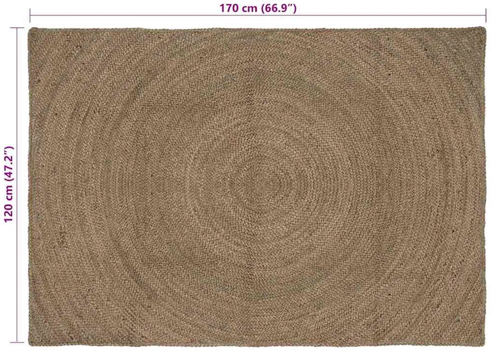 Zoninės kiliminės dangos Pilka 120 x 170 cm Džiutas