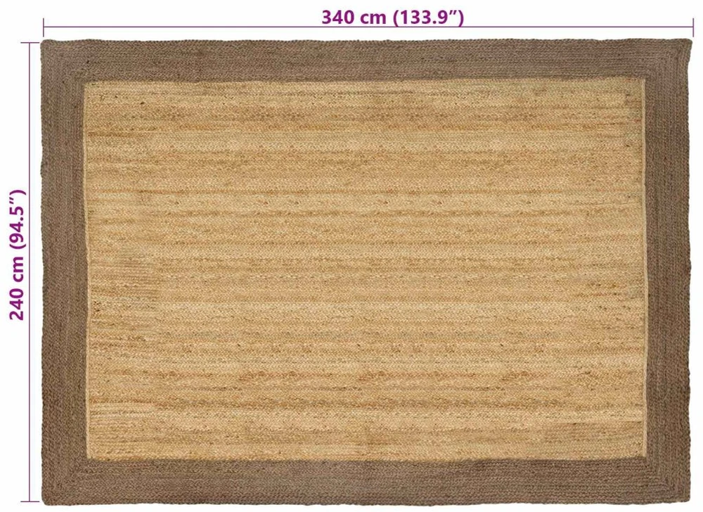 Kilimas Pilka 240 x 340 cm Džiutas