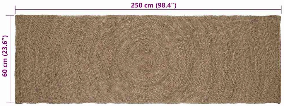 Zoninės kiliminės dangos Pilka 60 x 250 cm Džiutas
