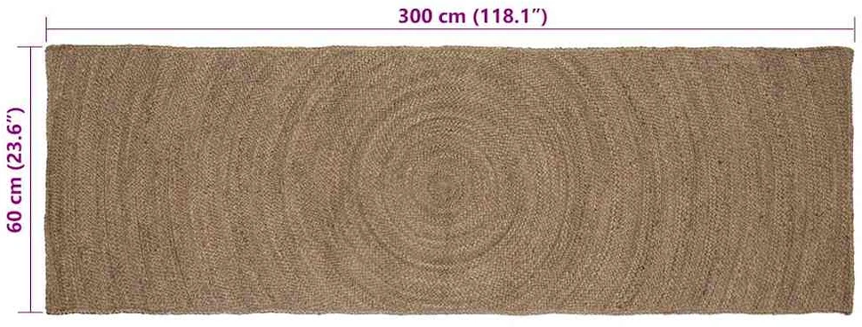 Zoninės kiliminės dangos Pilka 60 x 300 cm Džiutas