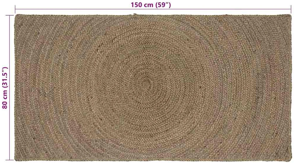Zoninės kiliminės dangos Pilka 80 x 150 cm Džiutas