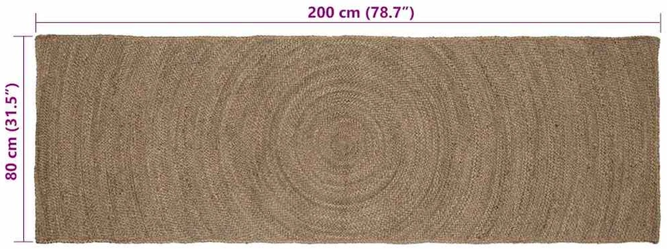 Zoninės kiliminės dangos Pilka 80 x 200 cm Džiutas