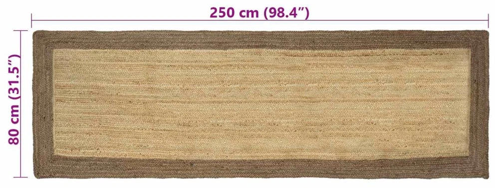Kilimas Pilka 80 x 250 cm Džiutas