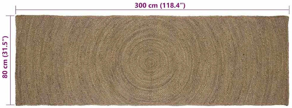 Zoninės kiliminės dangos Pilka 80 x 300 cm Džiutas