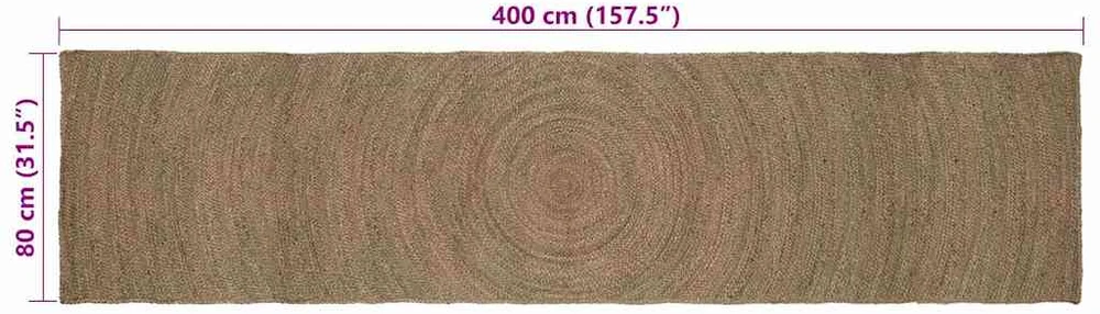 Kilimas Pilka 80 x 400 cm Džiutas