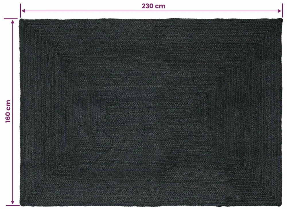 Kilimas Tamsiai pilka 160 x 230 cm Džiutas