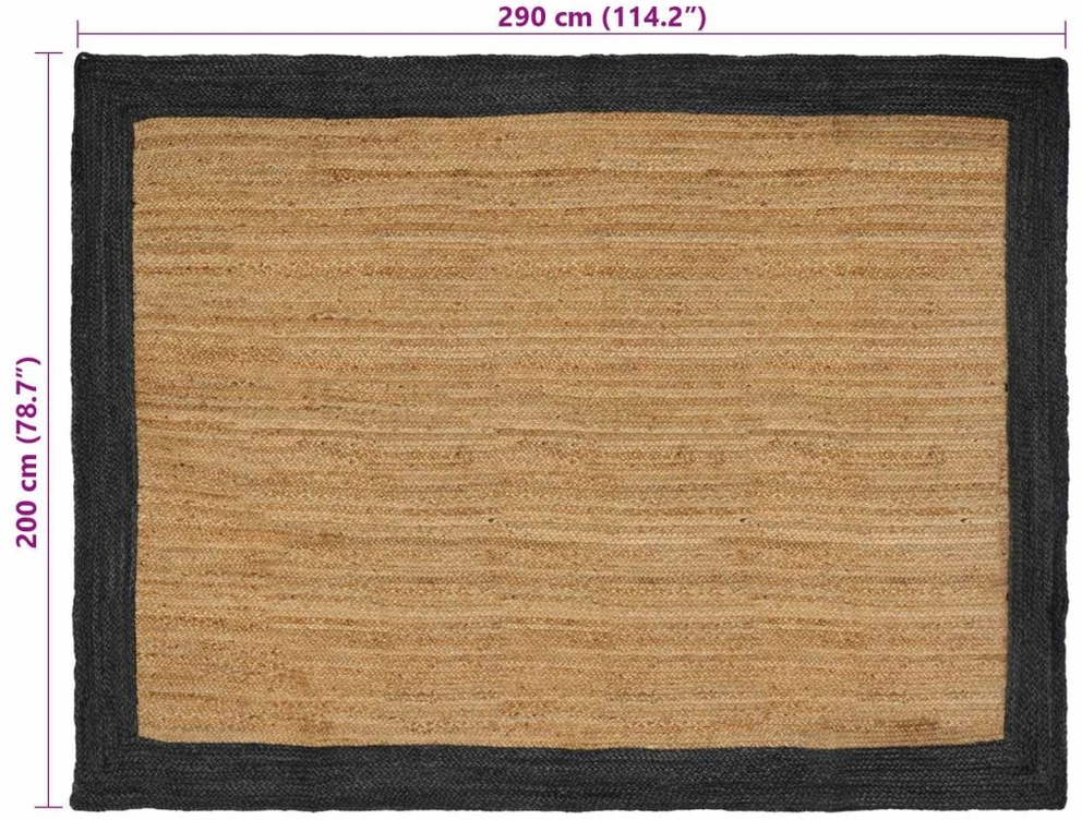 Kilimas Tamsiai pilka 200 x 290 cm Džiutas