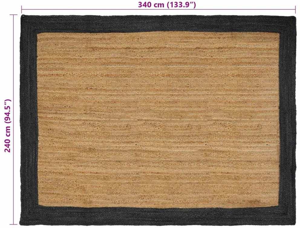 Kilimas Tamsiai pilka 240 x 340 cm Džiutas