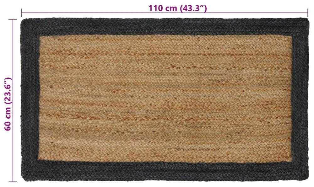 Kilimas Tamsiai pilka 60 x 110 cm Džiutas
