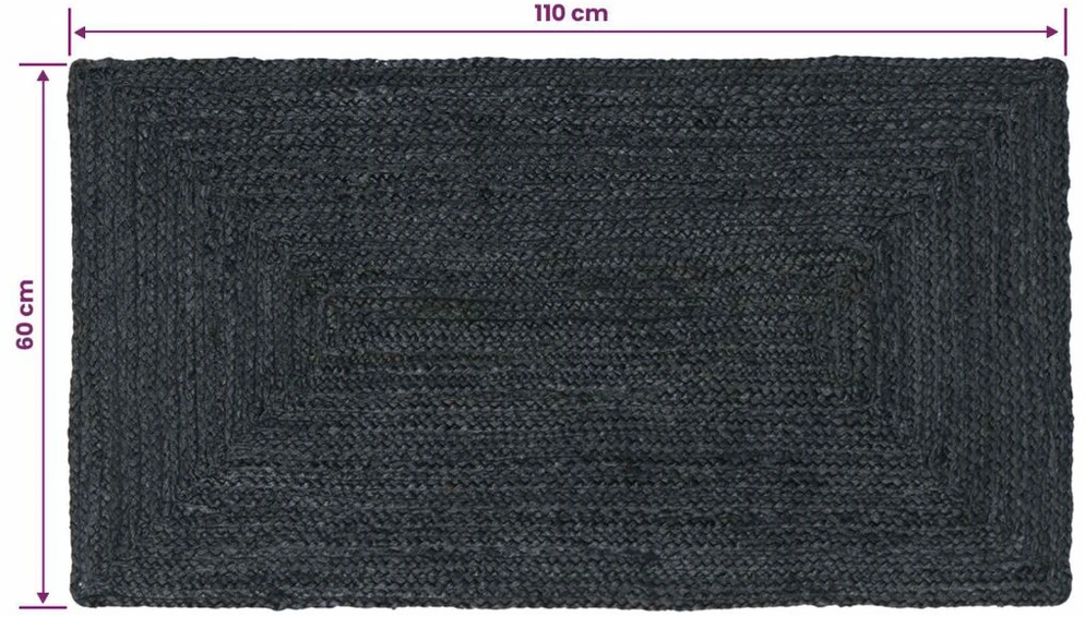 Kilimas Tamsiai pilka 60 x 110 cm Džiutas