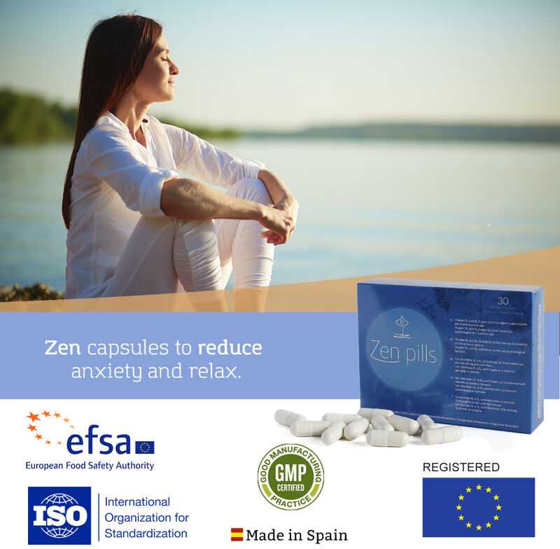 Zein Pharma 500 Cosmetics, Zen Pills, L-Tryptophan, Magnesium Stearate, Hops, Passiflora, L-Theanine, Vitamin B6 & Vitamin B1, Control Anxiety & Stress, Capsules, 30 capsules Unisex