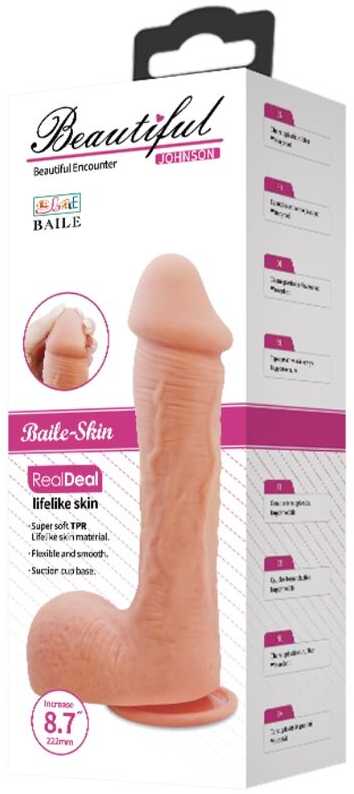 Baile Dildos LYBAILE Beautiful Encounter Johnson Real Dildo 22cm minkštimas