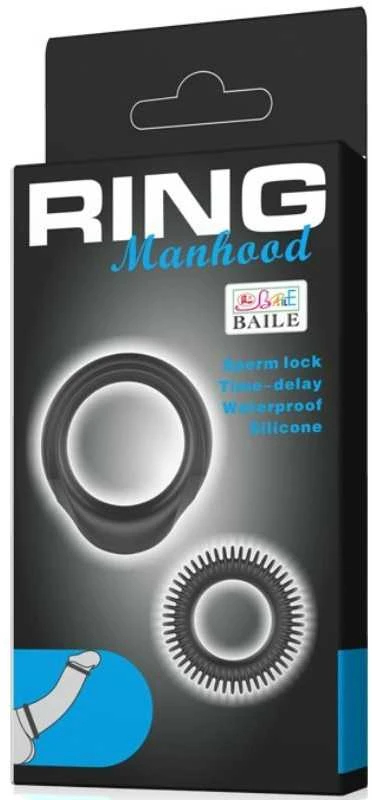 Baile For Him LYBAILE Ring Manhood 2x Rings Juodas