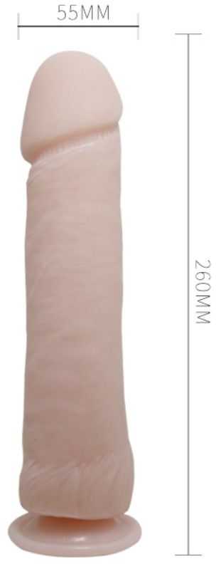 BAILE Duży natūralus penis dildo su przyssawką 26cm