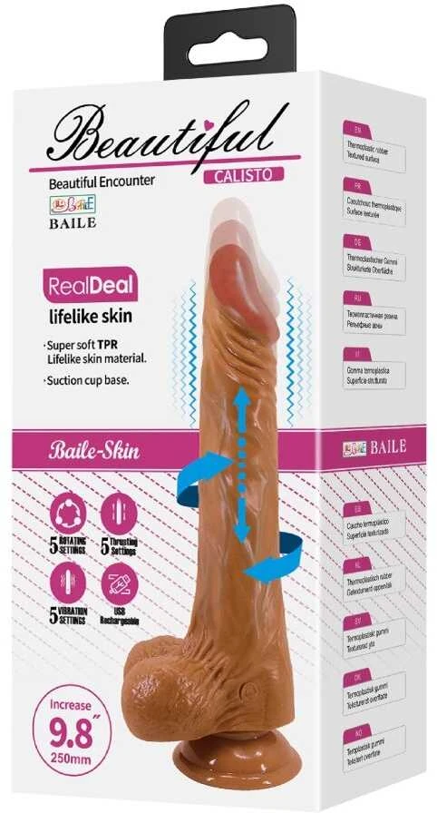 Baile Vibrators PRETTY LOVE - Calisto, TPR, 5 vibracijos funkcijos 5 sukimosi funkcijos 5 stūmimo nustatymai