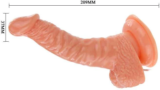 Baile Vibrators BAILE Vibruojantis styguotas tikroviškas penis su siurbtuku