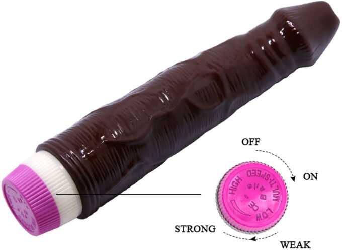 Baile Vibrators BAILE Realistiškas juodas penio vibratorius natūralus 23 cm