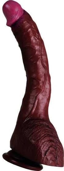 Calexotics Didelis lenktas juodmedžio varpos dildo 22cm siurbtukas