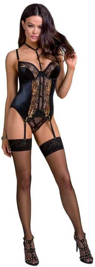 Apatiniai drabužiai-DIVINE CORSET juodas S/M - Casmir