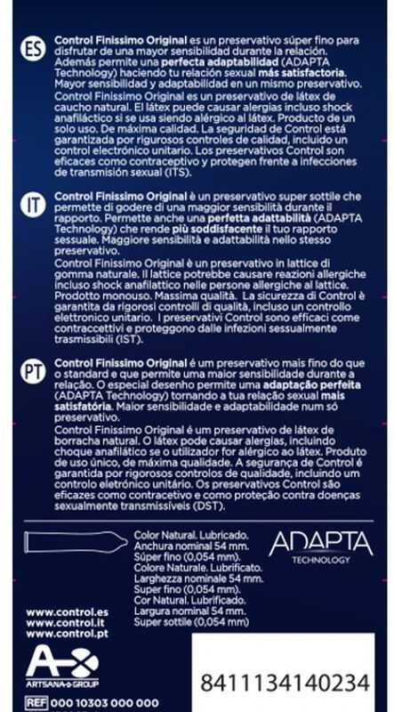 Control Finissimo 6 prezervatyvai