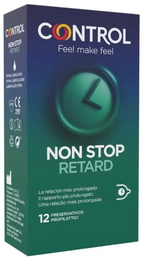 Non Stop Retard Control 12 vnt Nominal Length prezervatyvai 54mm