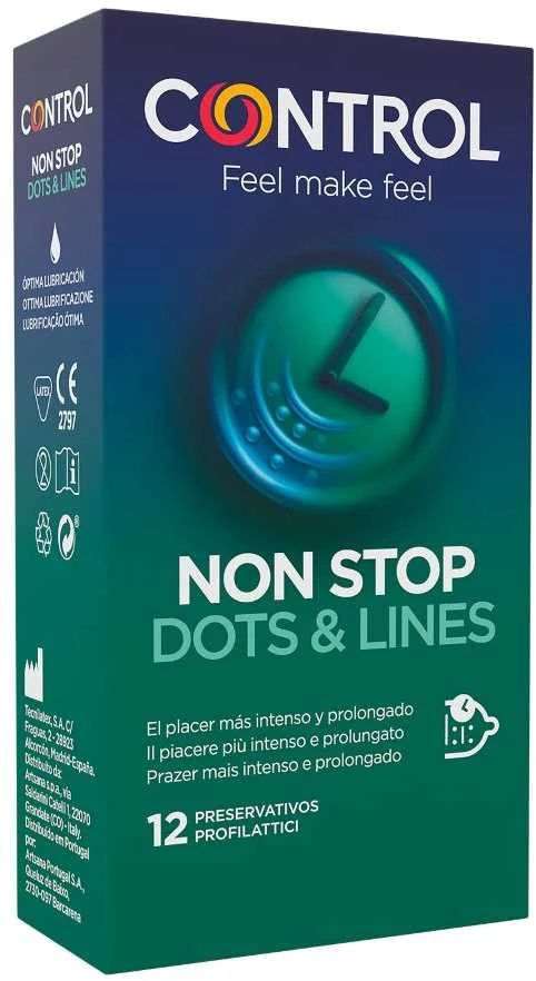Control Non Stop prezervatyvai 12 vienetų