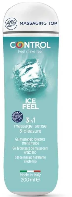 "Control" drėkinamasis masažo gelis "Ice Feel" 200 ml