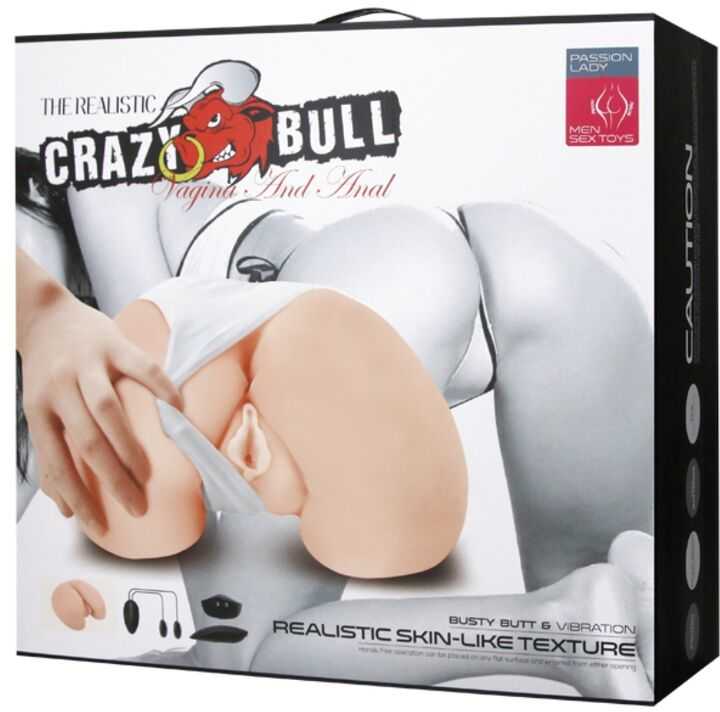 LYBAILE Crazy Bull masturbatorius tikroviškas makšties ir asilo vibruojantis kūnas