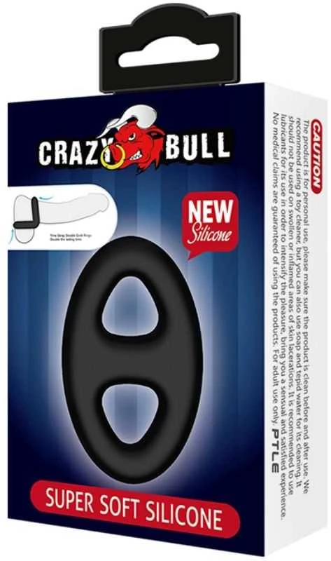 Crazy Bull Dvigubas erekcijos žiedas varpos ir sėklidžių seksui