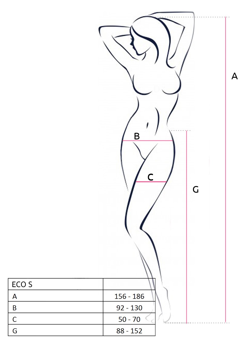 PASSION WOMAN GARTER & STOCK PASSION ECO S005 Baltas Bodystocking - Sustainable Recycled Material, One Size aprašymas - Prekės nuotrauka