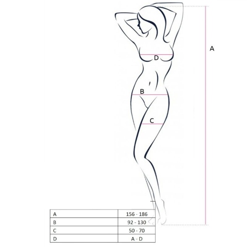 Passion Woman PASSION BS064 Bodystocking Juodas - Elegant Lace Mesh, One Size aprašymas - Prekės nuotrauka