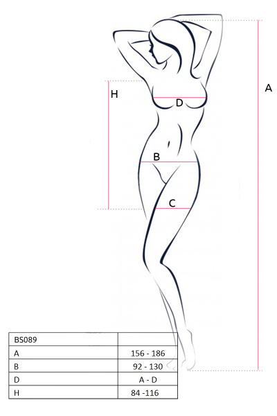 Passion Woman Passion BS089 Bodystocking Raudona Mesh Lace One Size - Flexible Fit aprašymas - Prekės nuotrauka